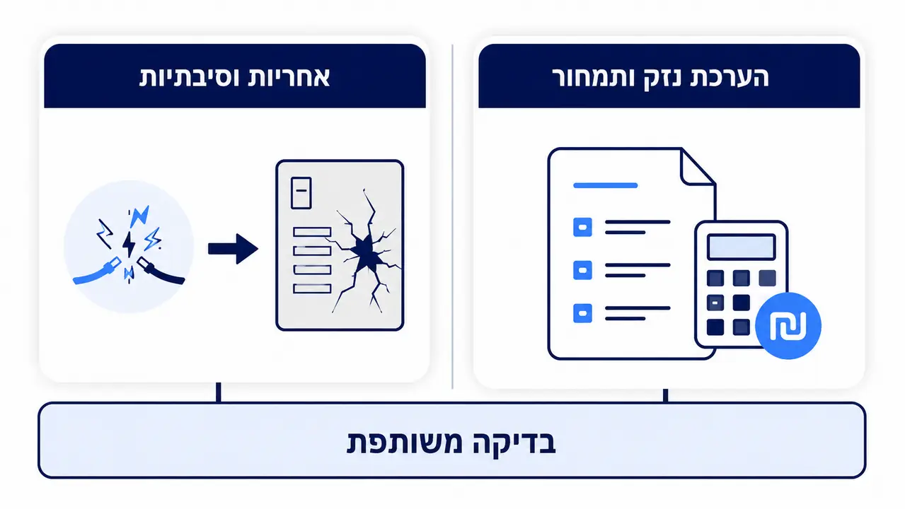 ההבדל בין חוות דעת הנדסית להערכת נזק ותמחור