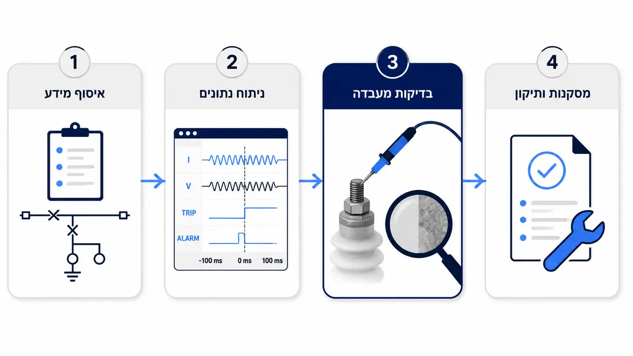 איך נראה תהליך מסודר של איתור גורם שורש במתקני חשמל