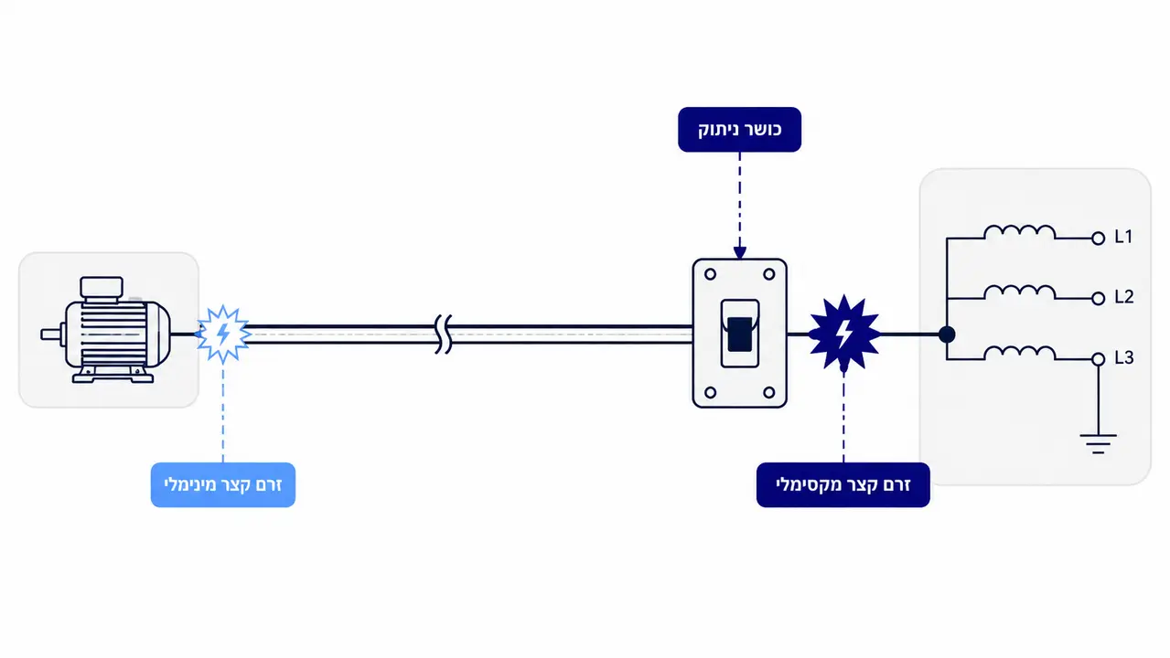 כיצד חישוב זרמי קצר משפיע על בחירת הציוד וכושר הניתוק?
