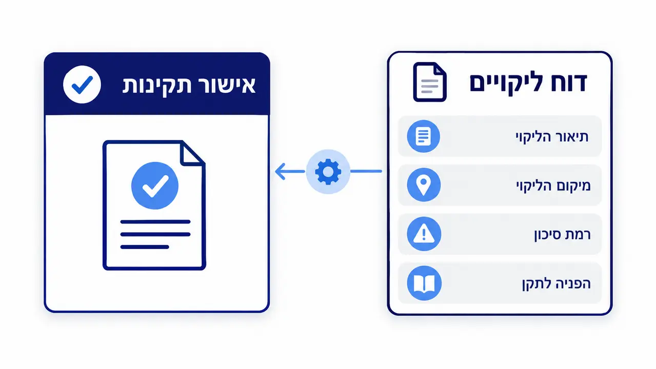דוח ליקויים מול אישור תקינות: שני מסמכים שונים בתכלית