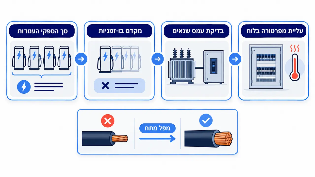 איך מחשבים עומס חשמלי לחניון עם עמדות טעינה?