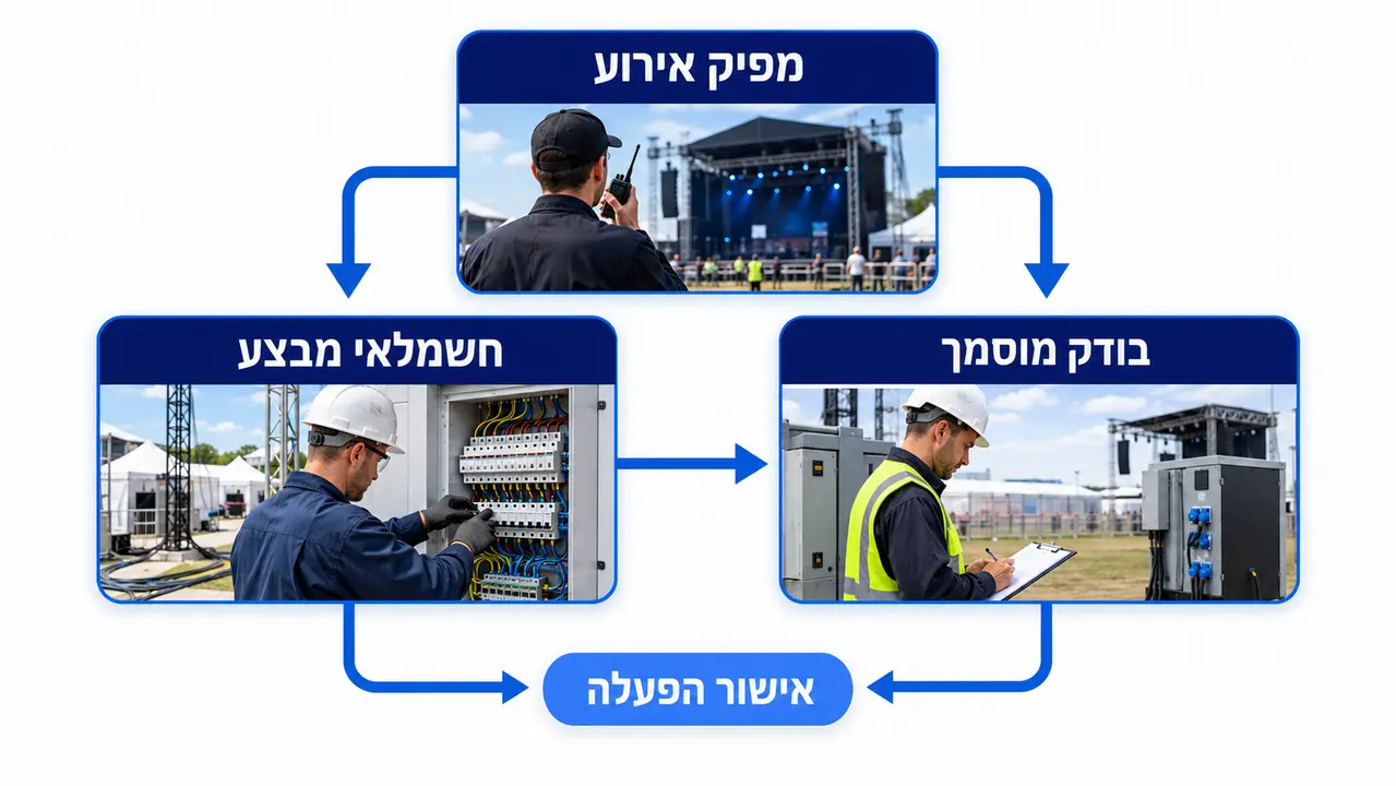 על מי חלה האחריות המשפטית והבטיחותית לחשמל באירוע?